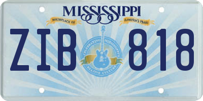 MS license plate ZIB818