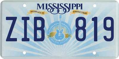 MS license plate ZIB819