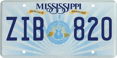 MS license plate ZIB820
