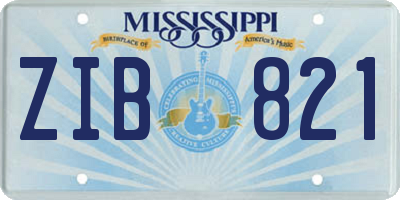 MS license plate ZIB821
