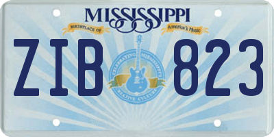 MS license plate ZIB823