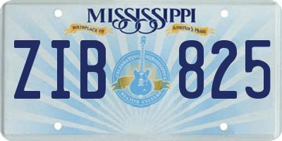 MS license plate ZIB825