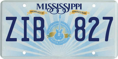 MS license plate ZIB827