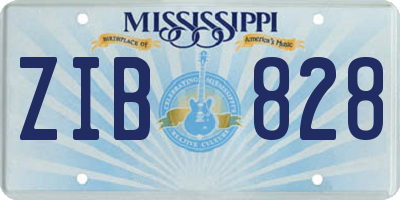 MS license plate ZIB828