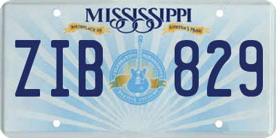 MS license plate ZIB829