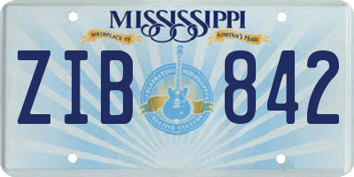 MS license plate ZIB842