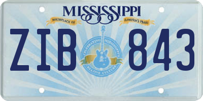 MS license plate ZIB843