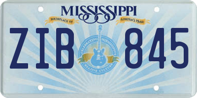 MS license plate ZIB845