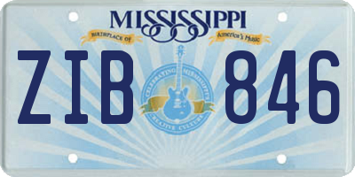MS license plate ZIB846