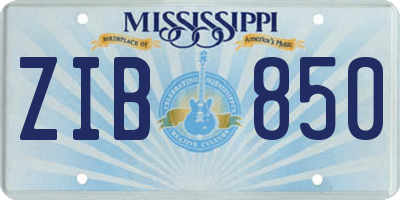 MS license plate ZIB850