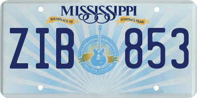 MS license plate ZIB853