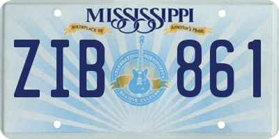 MS license plate ZIB861