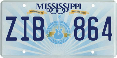 MS license plate ZIB864