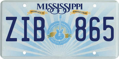MS license plate ZIB865