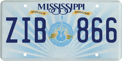 MS license plate ZIB866