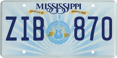 MS license plate ZIB870