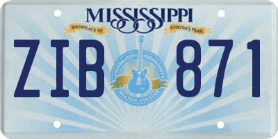 MS license plate ZIB871