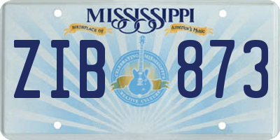 MS license plate ZIB873