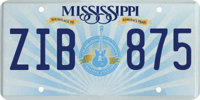 MS license plate ZIB875