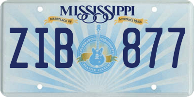 MS license plate ZIB877