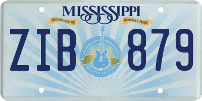 MS license plate ZIB879