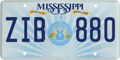 MS license plate ZIB880