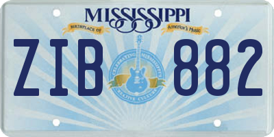 MS license plate ZIB882