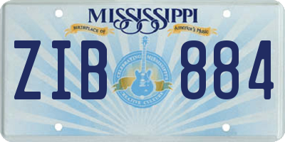 MS license plate ZIB884