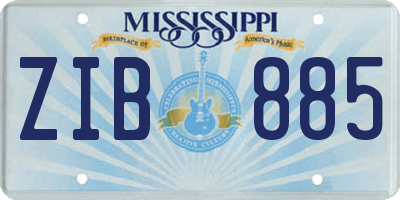 MS license plate ZIB885