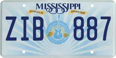 MS license plate ZIB887