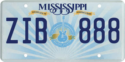 MS license plate ZIB888