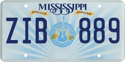 MS license plate ZIB889