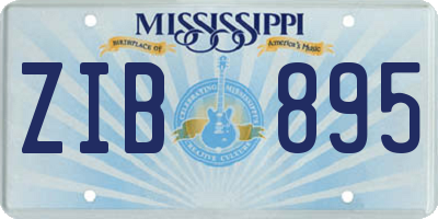 MS license plate ZIB895