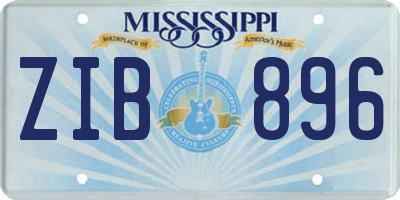 MS license plate ZIB896