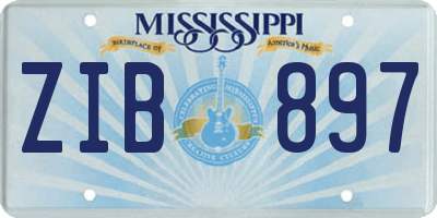 MS license plate ZIB897