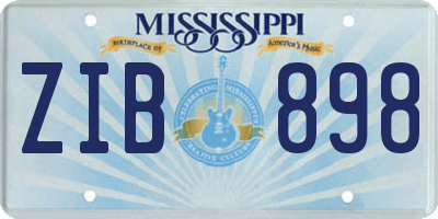 MS license plate ZIB898