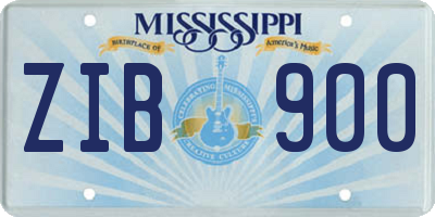 MS license plate ZIB900
