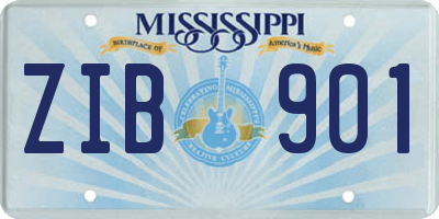 MS license plate ZIB901