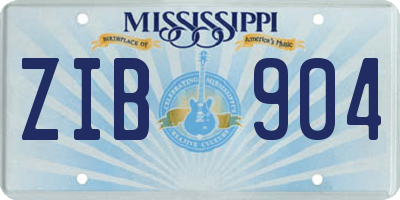 MS license plate ZIB904
