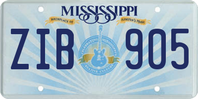 MS license plate ZIB905