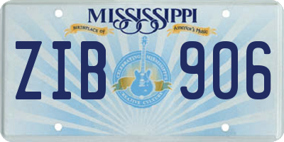 MS license plate ZIB906