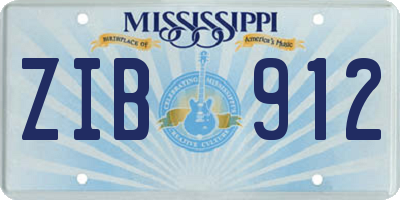 MS license plate ZIB912