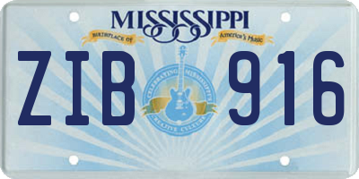 MS license plate ZIB916