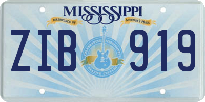 MS license plate ZIB919