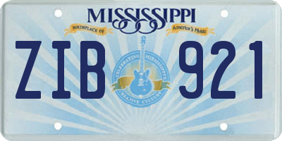 MS license plate ZIB921