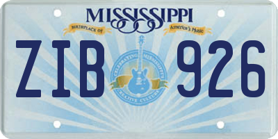 MS license plate ZIB926