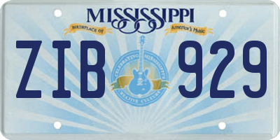 MS license plate ZIB929
