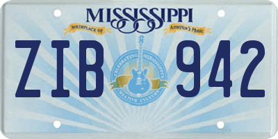 MS license plate ZIB942