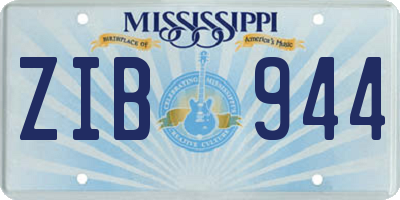 MS license plate ZIB944