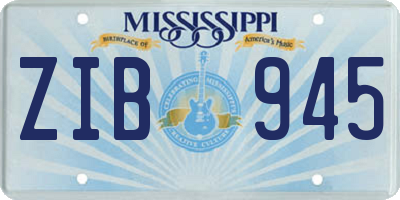 MS license plate ZIB945